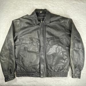 🔥Vintage Context Bomber Rider Motorcycle Harley Davidson Patch Black Jacket XLT